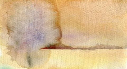 Abstract earthy yellow and brown watercolor texture background Stock Illustration
