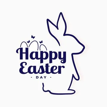 Abstract Easter bunny drawing on a white background - Vector Stockillustratie