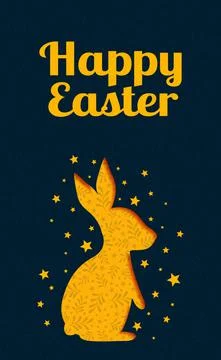 Abstract Easter bunny with ornament, Happy Easter - Vector 스톡 일러스트