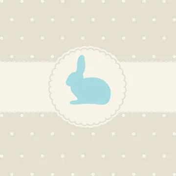 Abstract easter card with cute bunny Stock Illustration