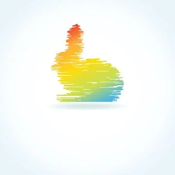 Abstract easter card with cute bunny Stock Illustration