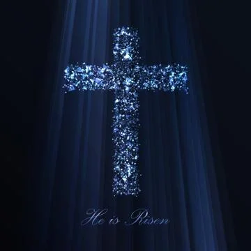 Abstract Easter cross made of polygons Stock Illustration