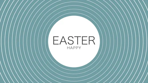 Abstract easter design vibrant circular pattern with Happy Easter text Stock Footage 258727879