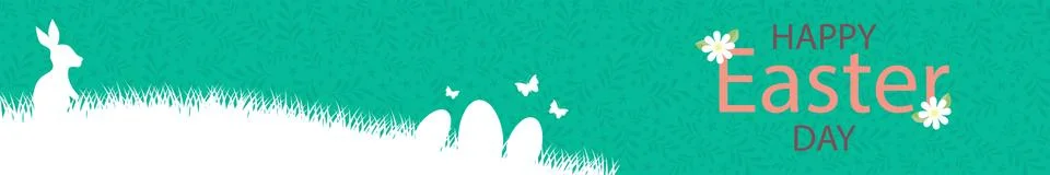 Abstract Easter drawing, rabbit on the grass, Easter eggs - Vector Stockillustratie