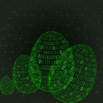 Abstract Easter egg with binary code inside. Happy Easter. Vector Illustratio Stock Illustration