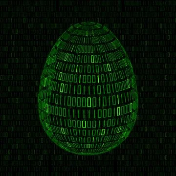 Abstract Easter egg with binary code inside. Happy Easter. Vector Illustratio Stock Illustration
