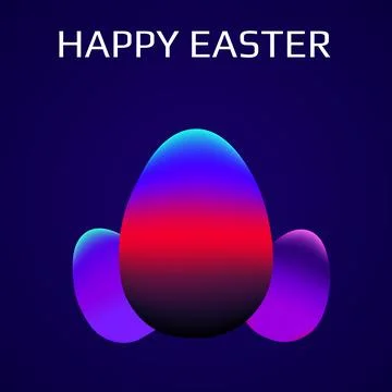 Abstract Easter egg of colorful gradient on dark background. Happy Easter Illustrazione stock
