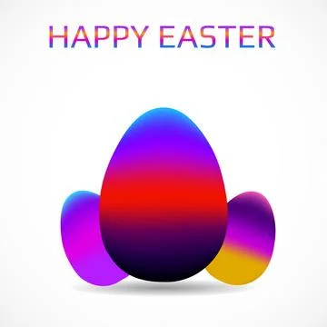 Abstract Easter egg of coorful gradient on white background. Happy Easter. Ve Stock Illustration