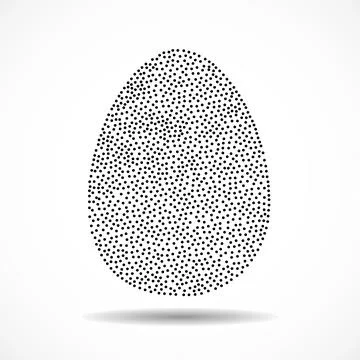 Abstract Easter egg of dotted isolated on white background Illustrazione stock