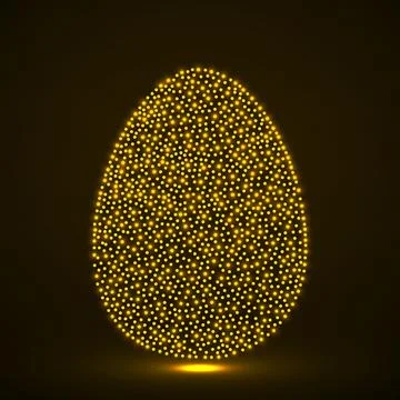 Abstract Easter egg of dotted isolated on white background Stock Illustration