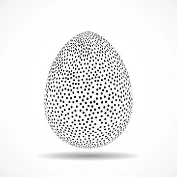 Abstract Easter egg of dotted isolated on white background Stock Illustration