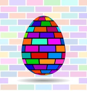 Abstract Easter egg of futuristic spirales of colorful lines, bright multic.. Illustrazione stock