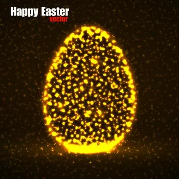 Abstract Easter egg with glowing particles. Happy Easter Egg. Vector illustra Stock Illustration