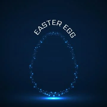 Abstract Easter egg with glowing particles. Happy Easter Egg. Vector illust.. Stock Illustration