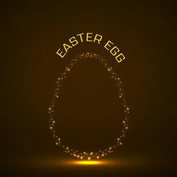 Abstract Easter egg with glowing particles. Happy Easter Egg. Vector illustra Stock Illustration