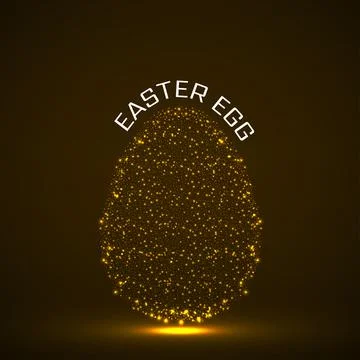 Abstract Easter egg with glowing particles. Happy Easter Egg. Vector illustra Stock Illustration