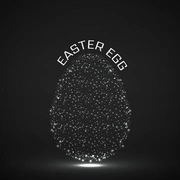 Abstract Easter egg with glowing particles. Happy Easter Egg. Vector illustra Stock Illustration