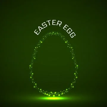 Abstract Easter egg with glowing particles. Happy Easter Egg. Vector illustra Stock Illustration