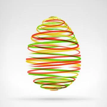 Abstract easter egg graphics designed as three color circle  Stock Illustration