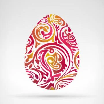Abstract easter egg graphics designed as a floral motif  Stock Illustration