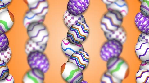 Abstract Easter Egg Pattern with Depth and Motion on Orange Stock Illustration