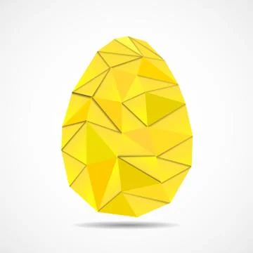 Abstract Easter egg of triangles with shadows. Vector geometric polygonal sha Stock Illustration