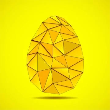 Abstract Easter egg of triangles with shadows. Vector geometric polygonal sha Stock Illustration
