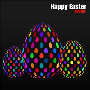 Abstract Easter eggs with colorful circles, vector illustration Stock Illustration