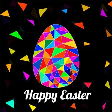 Abstract Easter eggs with colorful triangles. Happy Easter Egg. Vector 스톡 일러스트