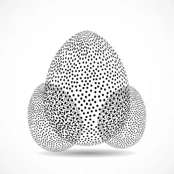 Abstract Easter eggs of dotted isolated on white background Illustrazione stock