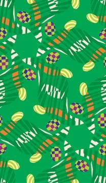Abstract Easter Eggs in Grass Pattern Stock Illustration
