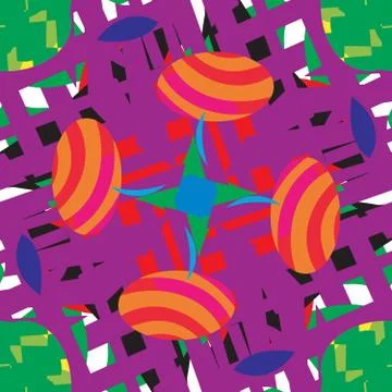 Abstract Easter Eggs Pattern Stock Illustration