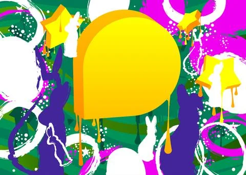 Abstract Easter Graffiti background. Modern street art holiday decoration b.. Illustrazione stock