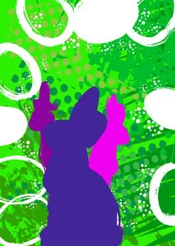 Abstract Easter Graffiti background. Modern street art holiday decoration b.. Stock Illustration