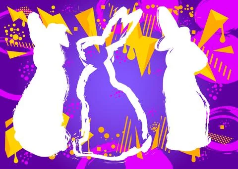 Abstract Easter Graffiti background. Modern street art holiday decoration b.. Illustrazione stock