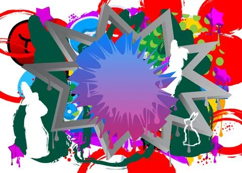 Abstract Easter Graffiti background. Modern street art performed in urban p.. Stock Illustration