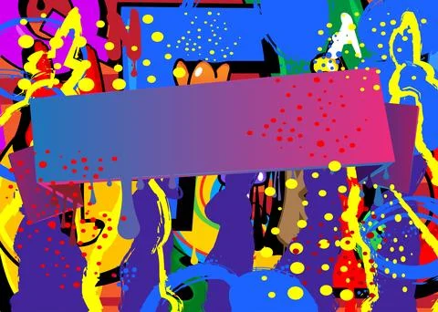 Abstract Easter Graffiti background. Modern street art performed in urban p.. Illustrazione stock