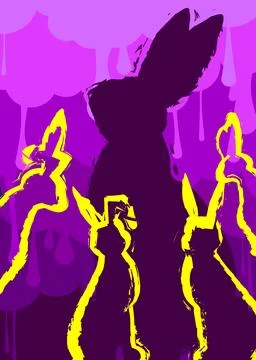 Abstract Easter Graffiti background. Modern holiday street art performed in.. Illustrazione stock