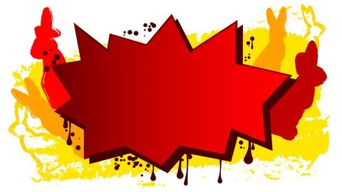 Abstract Easter Graffiti background. Modern holiday street art performed in.. Illustrazione stock