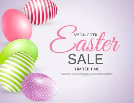 Abstract Easter Sale Template Background Vector Illustration Illustrazione stock