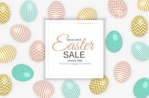 Abstract Easter Sale Template Background Vector Illustration Stock Illustration
