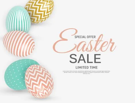 Abstract Easter Sale Template Background Vector Illustration Stock Illustration