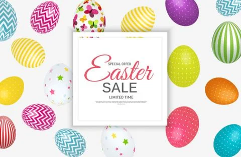 Abstract Easter Sale Template Background Vector Illustration Stock Illustration