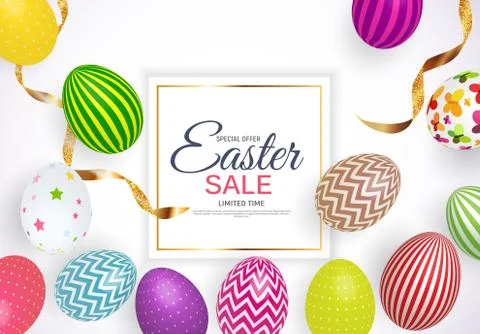 Abstract Easter Sale Template Background Vector Illustration Illustrazione stock