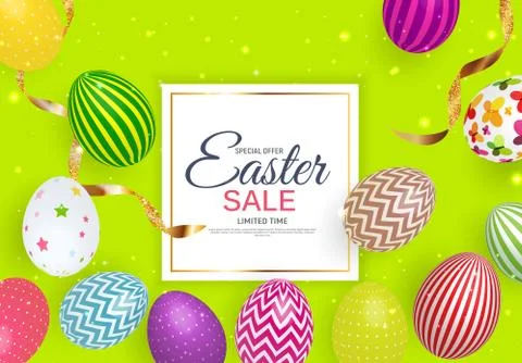 Abstract Easter Sale Template Background Vector Illustration Illustrazione stock
