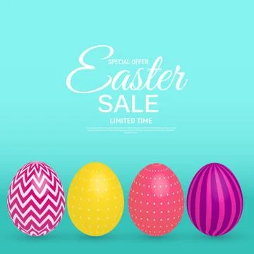 Abstract Easter Sale Template Background Vector Illustration Illustrazione stock