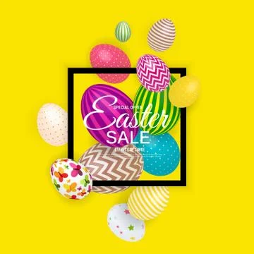 Abstract Easter Sale Template Background Vector Illustration Stock Illustration