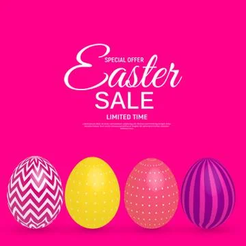 Abstract Easter Sale Template Background Vector Illustration Stock Illustration