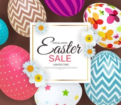 Abstract Easter Sale Template Background Vector Illustration Illustrazione stock