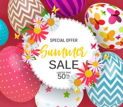 Abstract Easter Sale Template Background Vector Illustration Stock Illustration